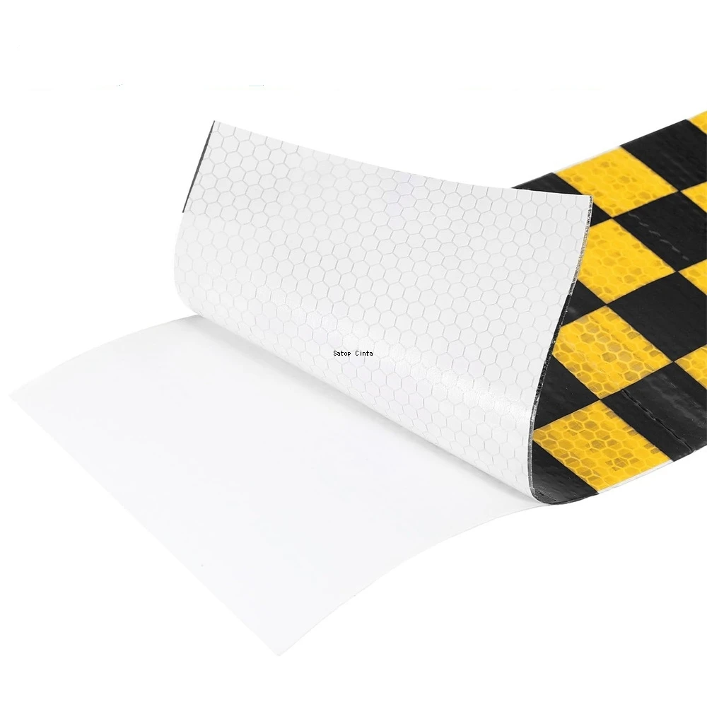 10CM*5M Waterproof Reflective Stickers Yellow-Black Self-Adhesive High Visibility Caution Warning Safety Tape For Car Motorcycle