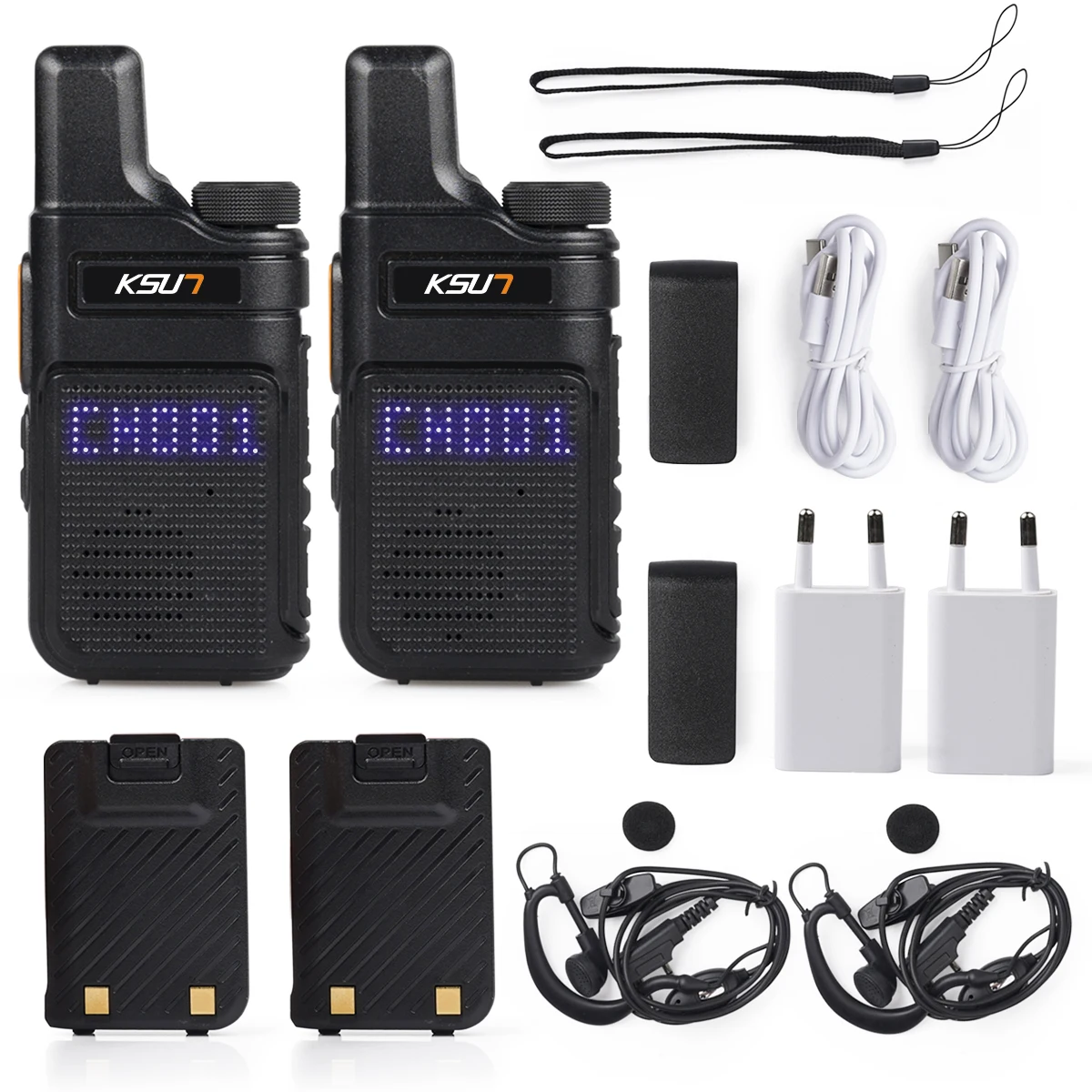 2 pz USB MINI Bidirezionale HAM De Largo Alcance CB Walkie-Talkie Citofono A Lungo Raggio FM Radio Portatile De Comunicacion Walkie Talkie