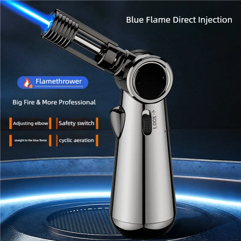 Safe, trendy, windproof, high-temperature, practical, blue flame flamethrower, inflatable direct impact welding gun, baking poin