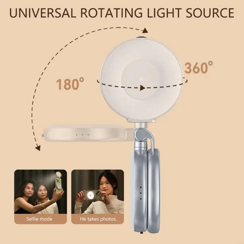 ضوء صورة شخصية مغناطيسي للهاتف 16 15 14 سطوع قابل للتعديل 2700-7500K حلقات تعبئة الهاتف مع مرآة للمكياج K1KF