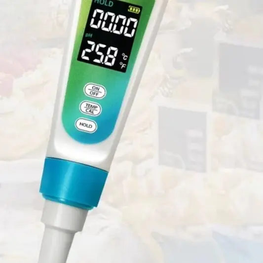 Portable PH Meter 0.00-14.00 With LCD Display For Semi Solid Food Meat Fruit Cosmetics Dough Acidity Testing Tool Accessory