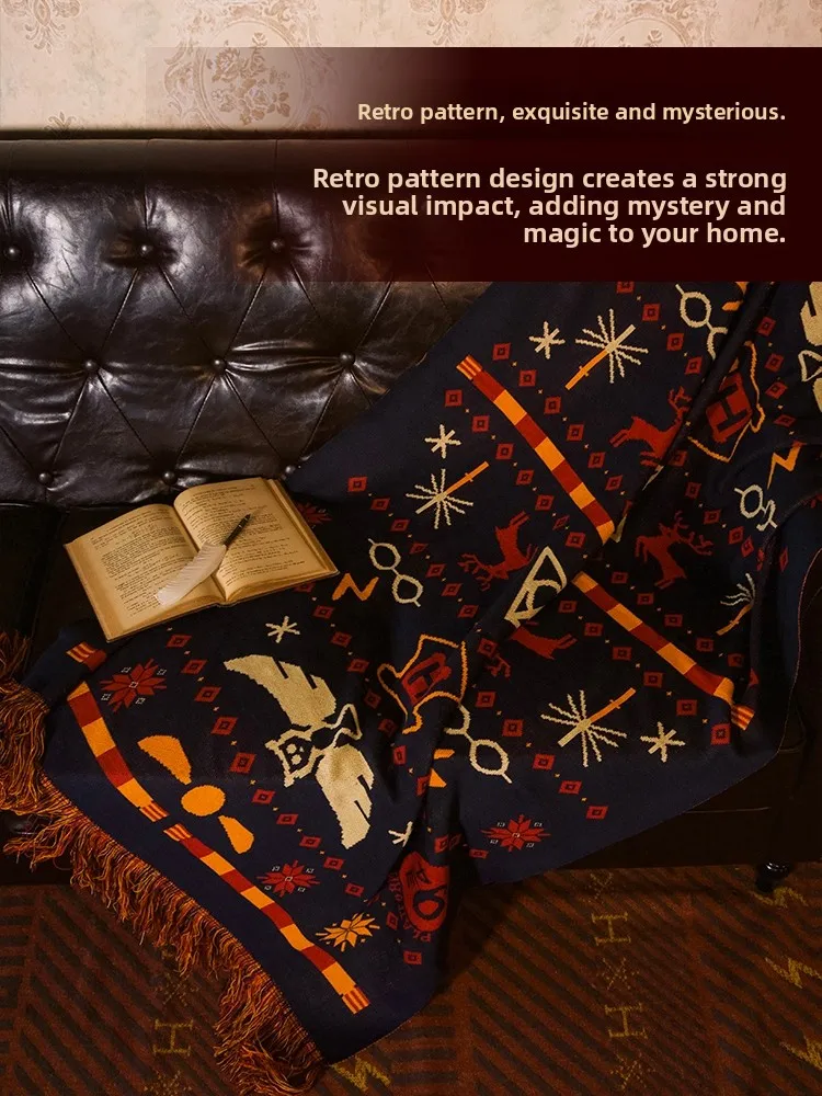 

Вязаный плед Warner ME в ретро-стиле, покрывало для дивана, большой размер, теплый, с мультяшным аниме-дизайном, домашний текстиль