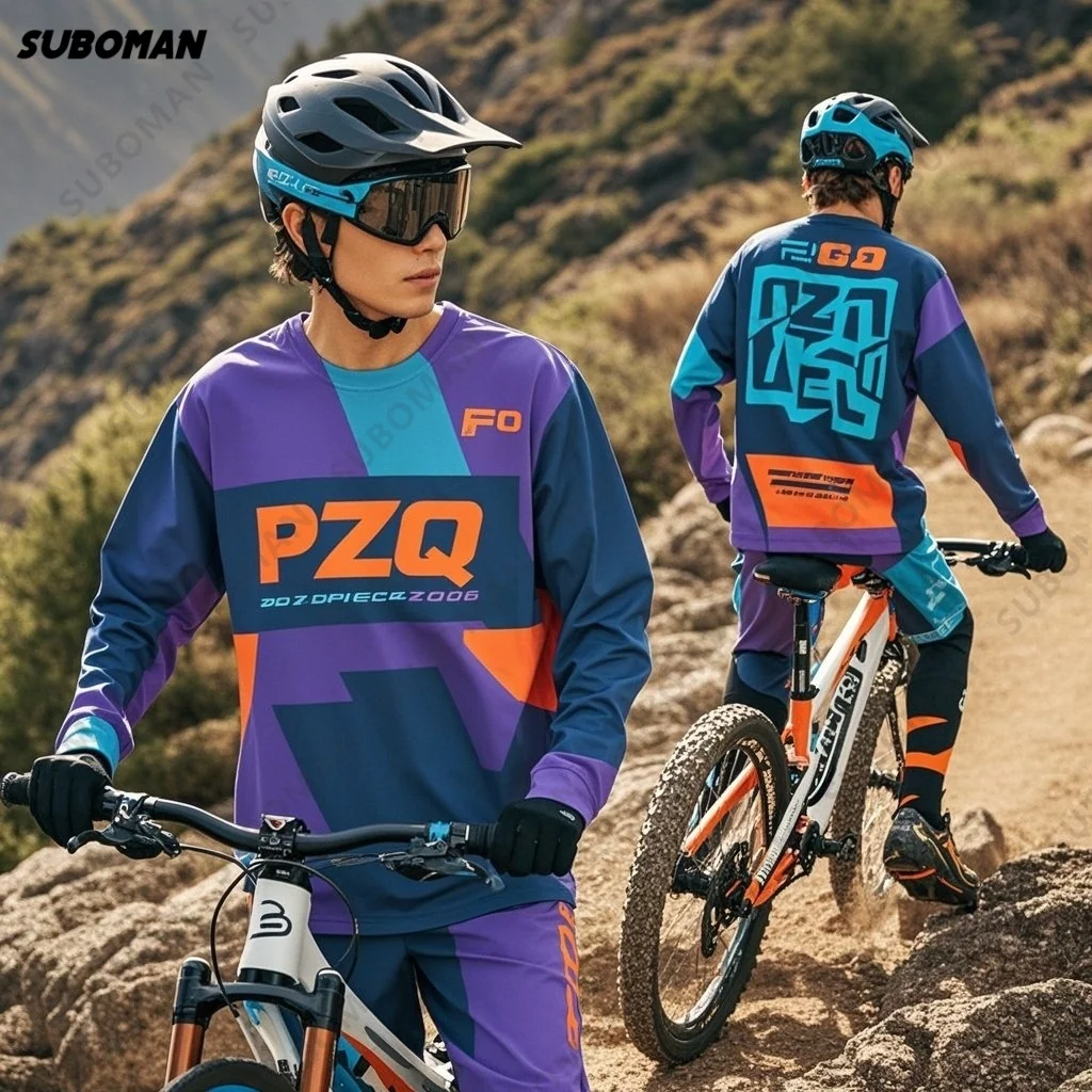 

Новый высококачественный бренд PZQ для горного велосипеда, джерси для скоростного спуска на выносливость, велосипед, свободная мужская футболка с длинным рукавом, быстросохнущая дышащая футболка Y2K