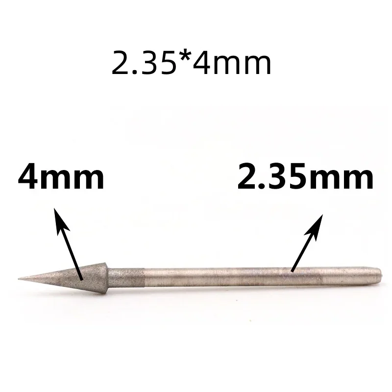 Diamond Pointed Drill Bit 2.35 Shank D Needle Drilling Needle for Glass Jewelry Stone Hole Saw Carving Tool Hole Bore Drill Bits