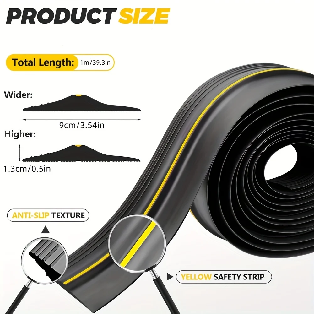 1pc 1m Universal Garage Door Threshold Seal Strip - Garage Door Bottom Weatherproof DIY Weather Stripping (Non self-adhesive)