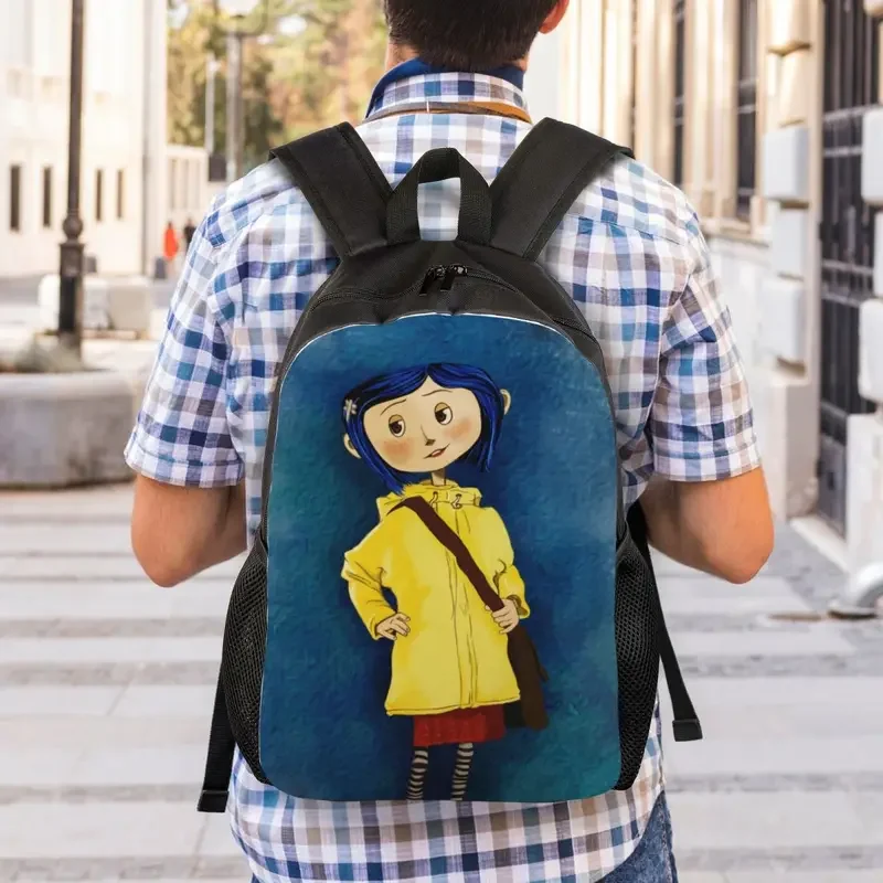 Mochila Coraline personalizada para hombres y mujeres, bolsa básica para computadora portátil, mochilas para estudiantes universitarios, película escalofriante, otras madres