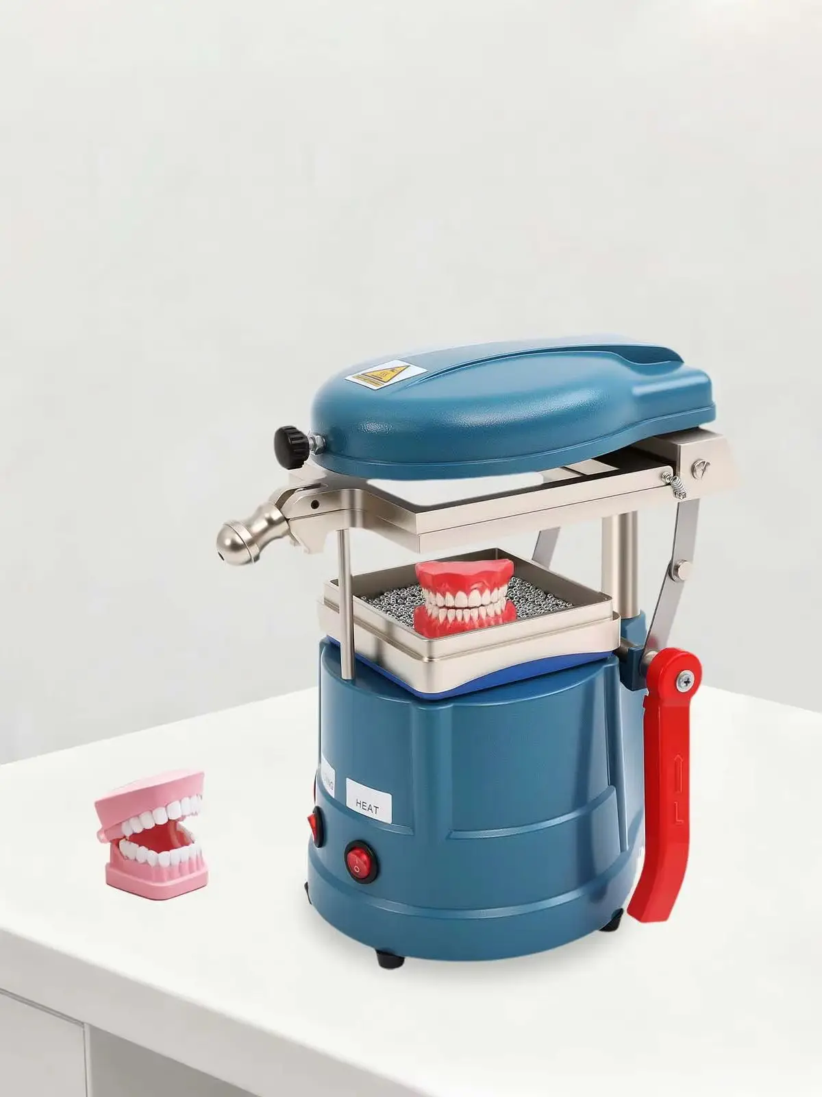 Dentallabor-Vakuumformmaschine 1000W, Einstellbares Thermoform-Formgerät mit Stahlkugeln, 220V/50Hz für Zahnspangen/Mundschutz, Kompaktes Design