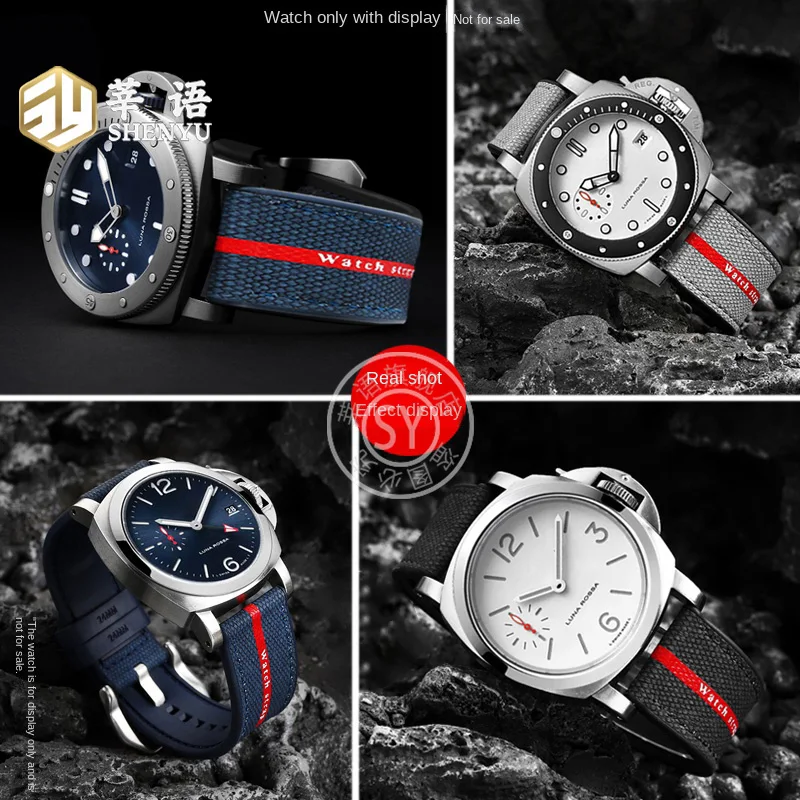 24mm 26mm Luna Rossa 1466/1543/1405  For Panerai series Nylon Watch Strap Waterproof Sweatproof Men Replacement Watch Band