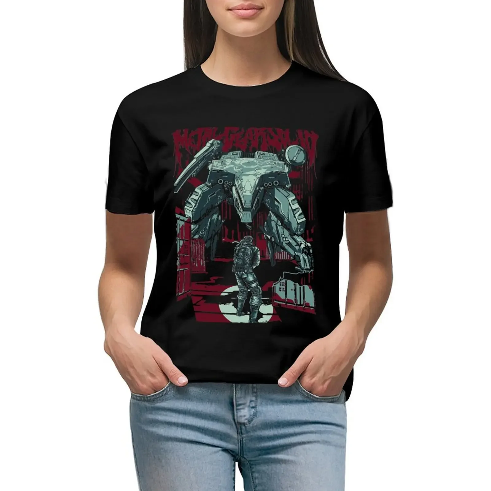 

Metal Gear Solid Fan Art T-Shirt customs aesthetic clothes sublime hippie clothes tight shirts for Women