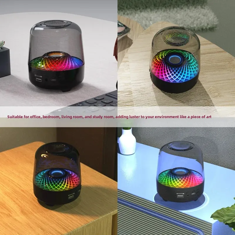 New Harman Kardon Music Glass 4 Wireless Bluetooth Speaker Card Insertion Ambient Light Gift Home Use Transparent Sound System