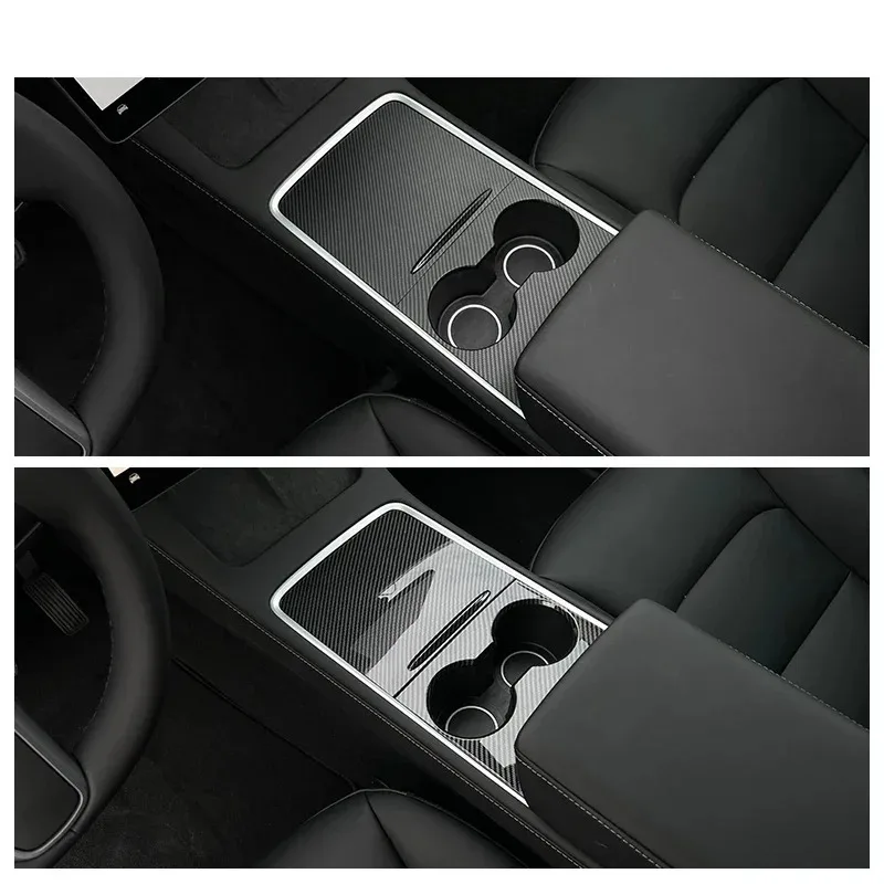 Mittelkonsolen-Abdeckung mit Druckgriff für Tesla Model 3 Y Mittelkonsolenblende ABS-Abdeckung passend zur originalen Fahrzeugschutzverkleidung – Detail 9