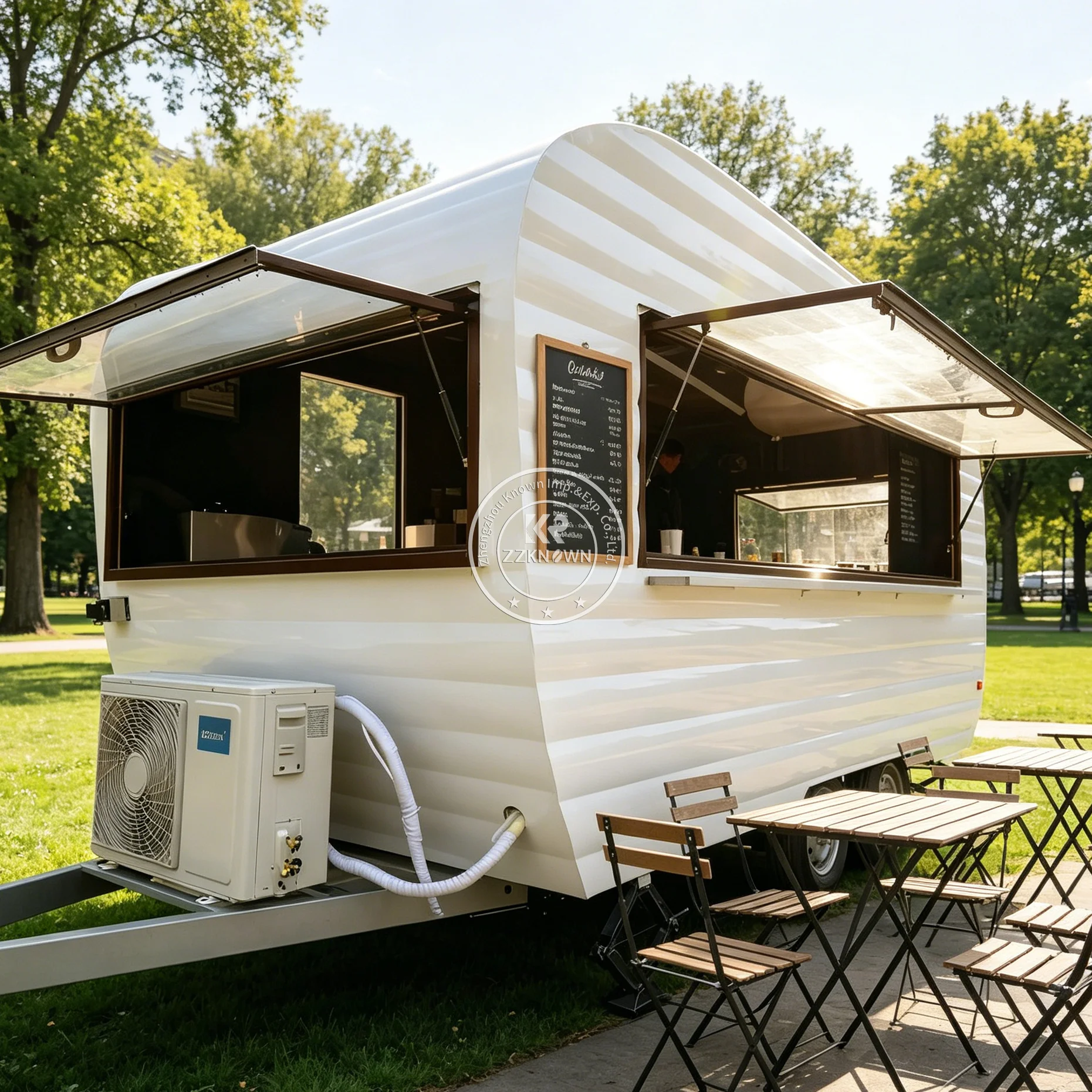 

Concession Trailer Food Truck Custom BBQ Snack Cart Coffee Kiosk Mobile Fast Food Vending Trailer with Full Equipment