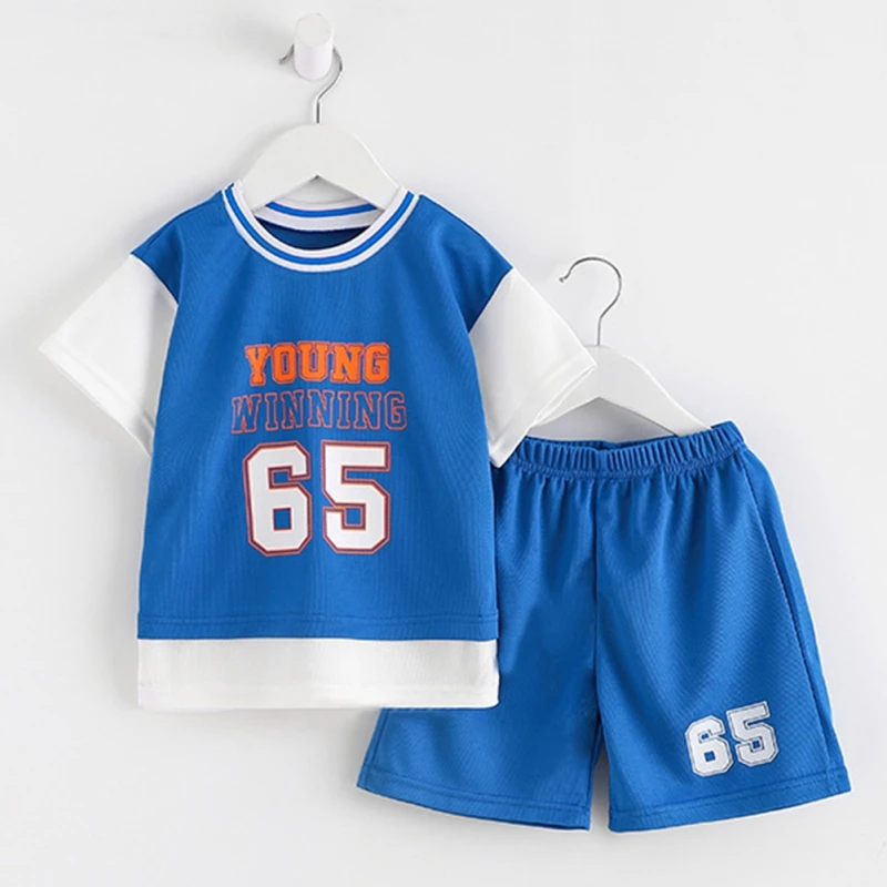 Children Sets Summer Short Sleeve Basketball T-shirts Shorts for Children Clothing Quick-drying Sport Tank Tops Kids Clothes