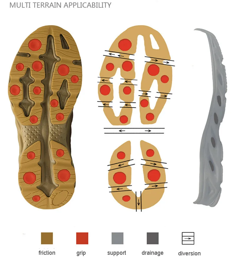 Outdoor Ultralight Wading Tactical Hiking Shoes Camping Fishing Upstream Shoes Summer Breathable Mesh Amphibious Sports Shoes