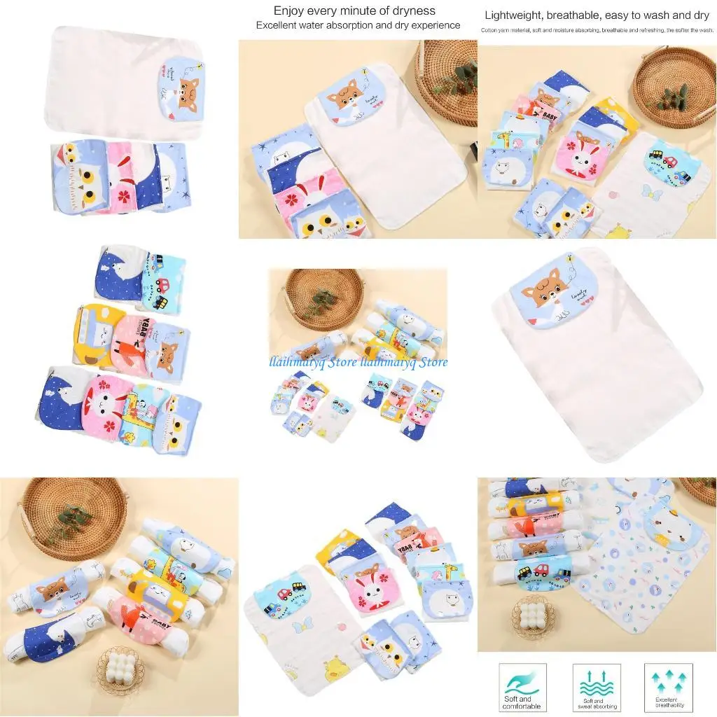 573B コットンフェイスタオル 新生児用 汗取りタオル ベビーレジストリに最適