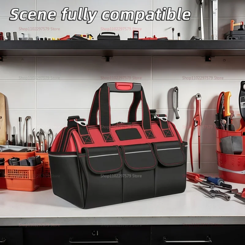 قماش أكسفورد مقاوم للماء، إدراجات وظيفية، أظافر فولاذية تزيد من سعة تحميل، مجموعة أدوات متينة لتخزين ورشة عمل المرآب #4