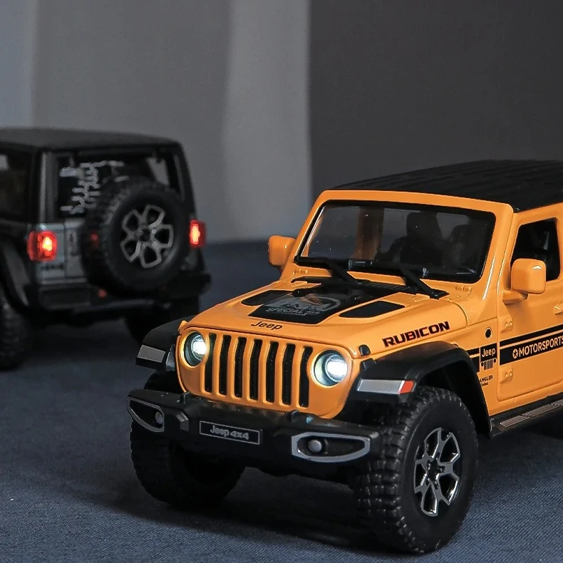 1:22 Jeeps Wrangler Rubicon Alloy Model Car Toy Diecasts Casting Pull Back Sound and Light Car Toys Vehicle