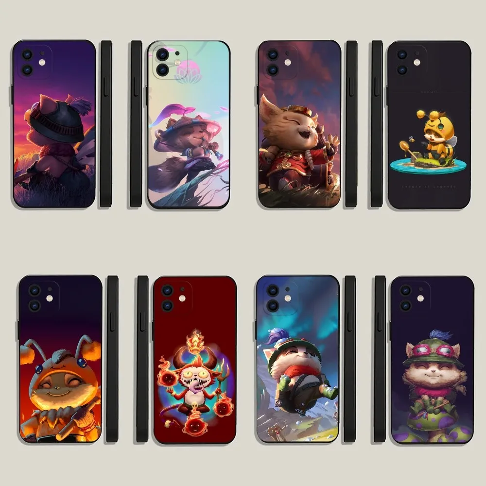 L-League of Legends Teemo Phone Case For iPhone 15,14,13,12,11,Plus,Pro Max,XS,X,XR,SE,Mini,8,7 Soft Silicone Black Cover