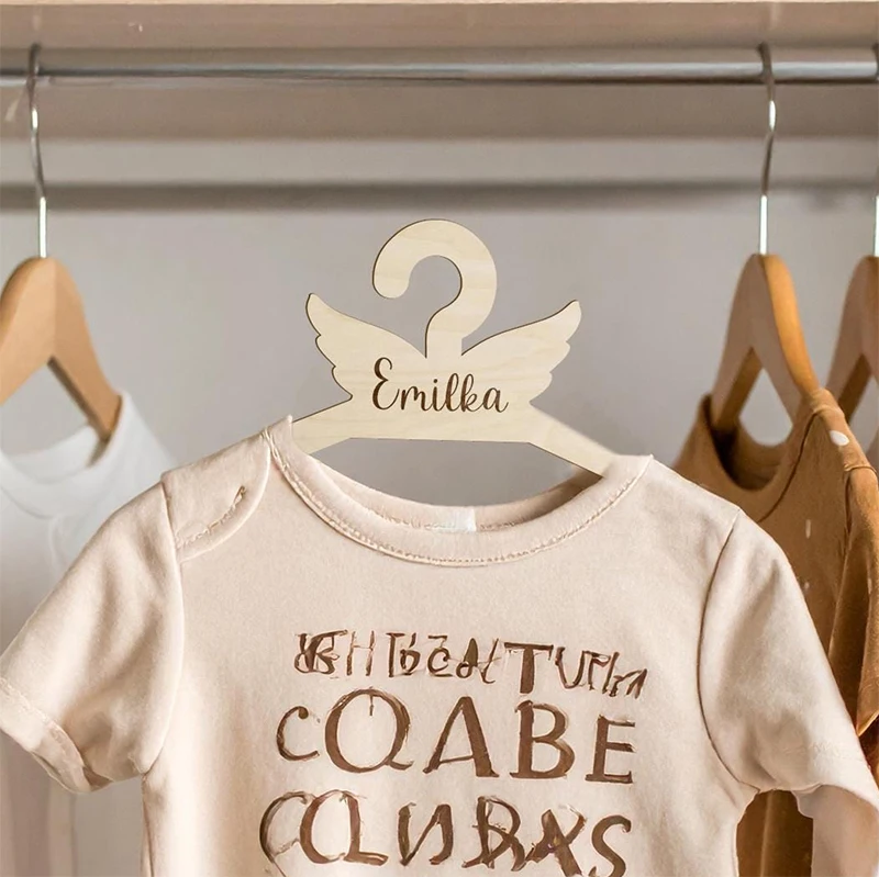 

Personalized Baby Hanger with Name Custom Christening Outfit Hanger Baptism Gift Keepsake for Baby Shower Gift Boy or Girl