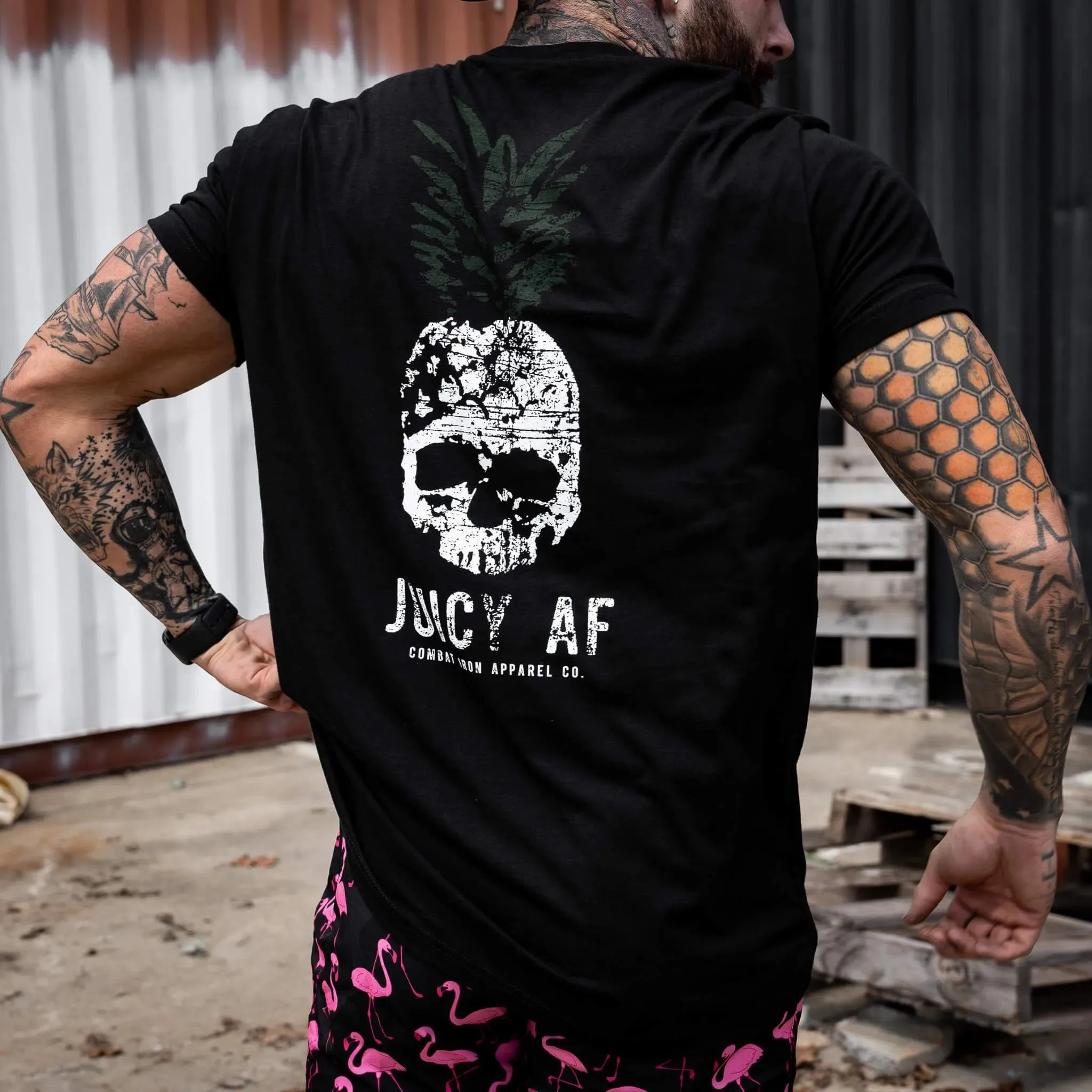 Juicy AF Pineapple Herren-T-Shirt – Combat Iron Military T-Shirt – Geeignet für Sportbekleidung aus reiner Baumwolle