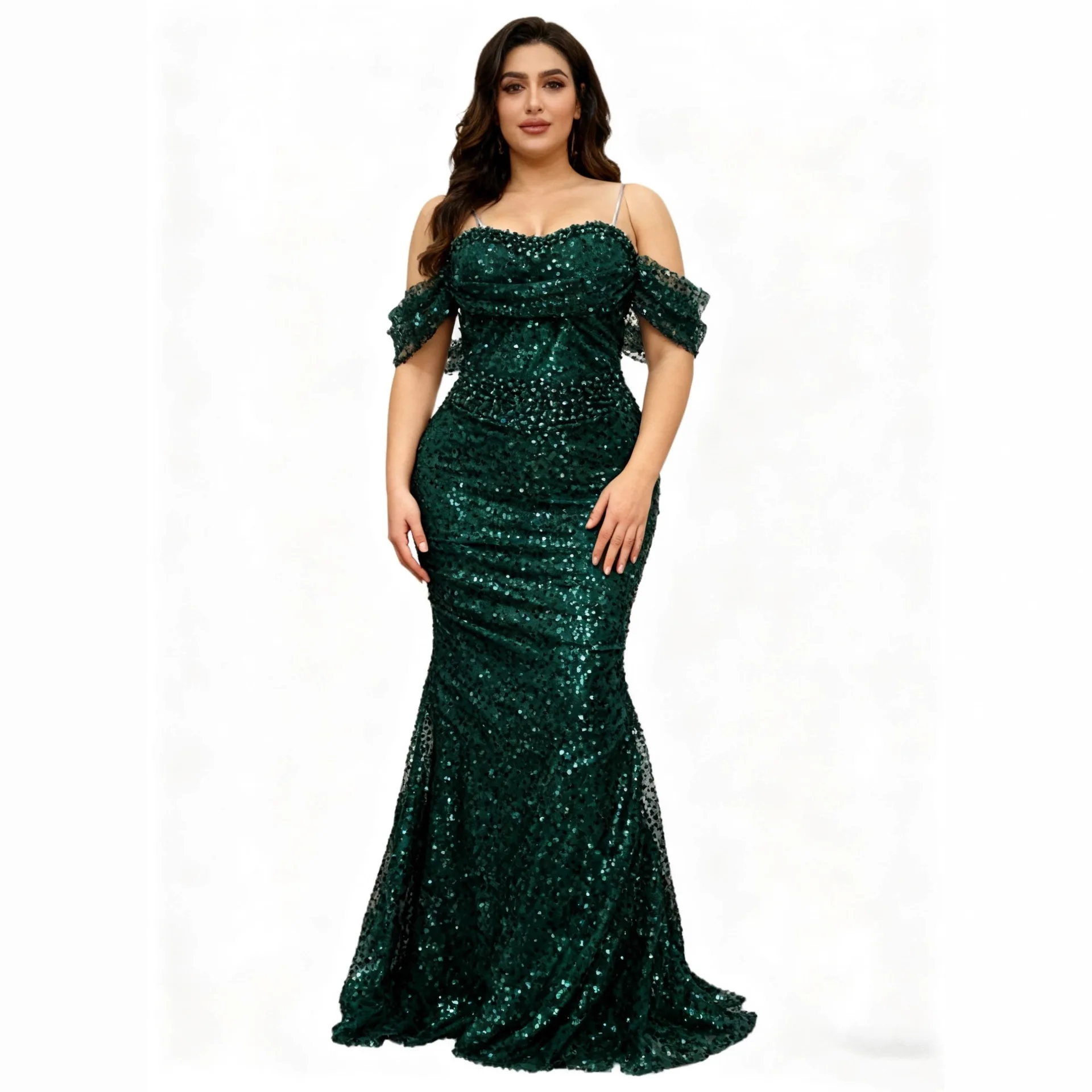 

Plus Size Evening Dresses for Women African Luxury Sequin Gown Elegant Wedding Party Long Dress Ankara Ladies Clothing