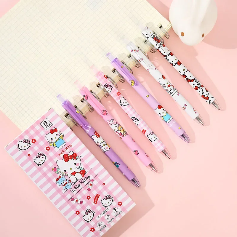 Kawaii Anime Sanrio Hello Kitty Kuromi Signature Pen Carbon Pen 0.5Mm Black Student Examination Stationery Girls Kids Toys