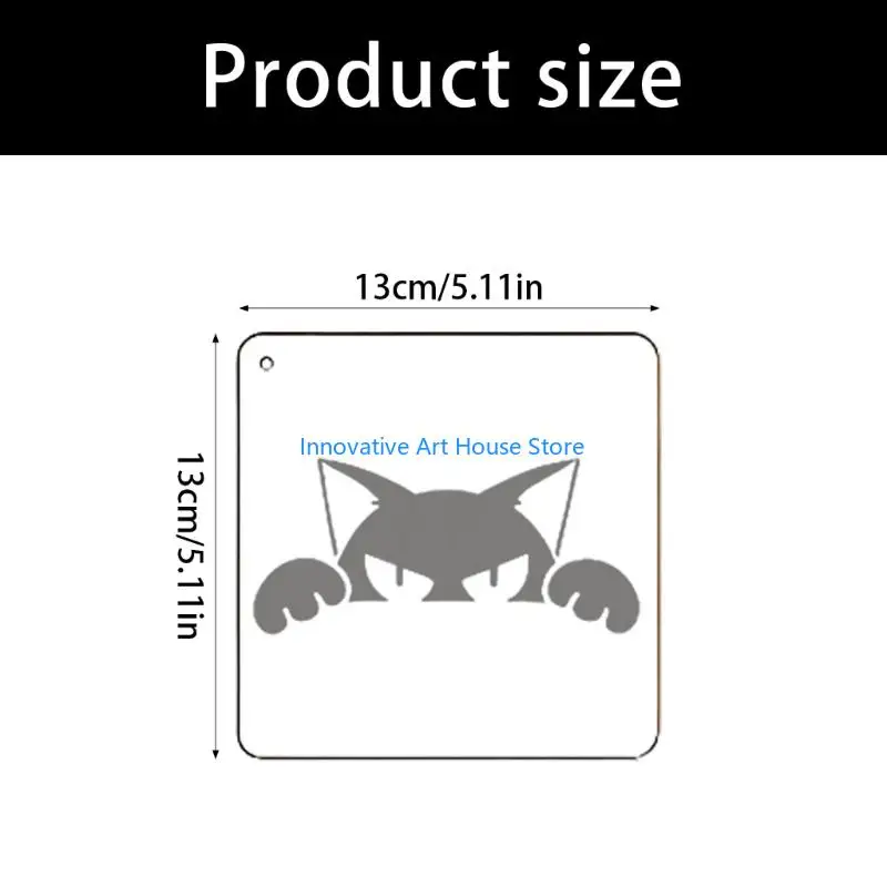 E1PC Feline Pattern Template, 24 PET Drawing Templates for Canvas Bag, Shirts - view 6