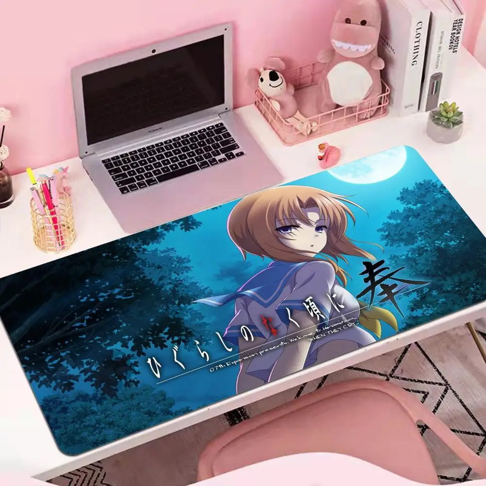 Anime Cartoon DeskMat higurashi no naku koro ni Gaming Accessories Mouse Pad Pc Gamer Girl Mousepad 900x400 Computer Laptop Pads