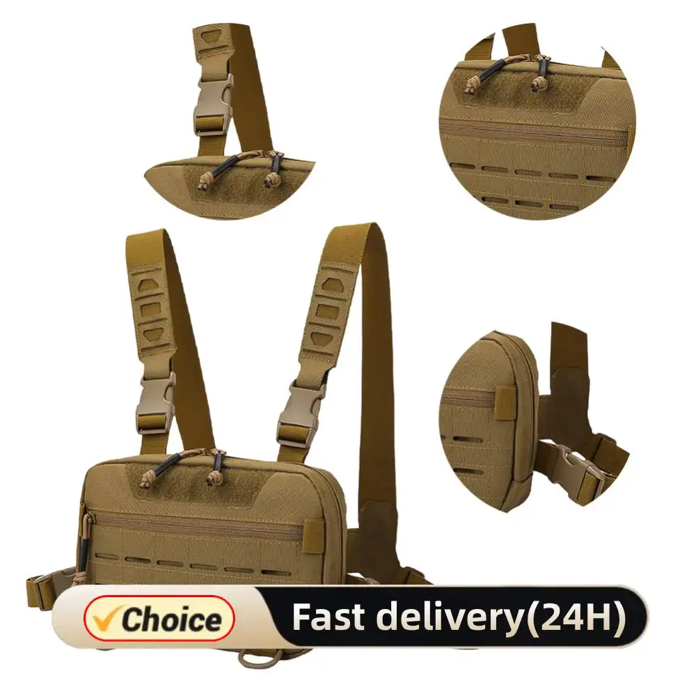 

Backpack Removable Shoulder Strap Front Rig Pouch With Compartments Chest Rig for All Outdoor Pursuits