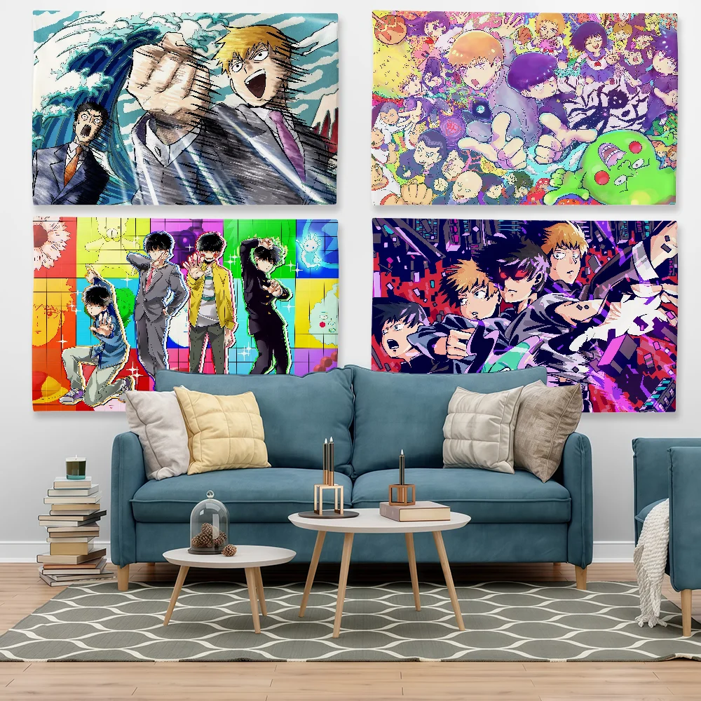 Anime M-Mob P-Psycho Dimple Flag Tapestry Outdoor Party Bedroom Living Room Dormitory Decorative Themed Wall Hanging Banner