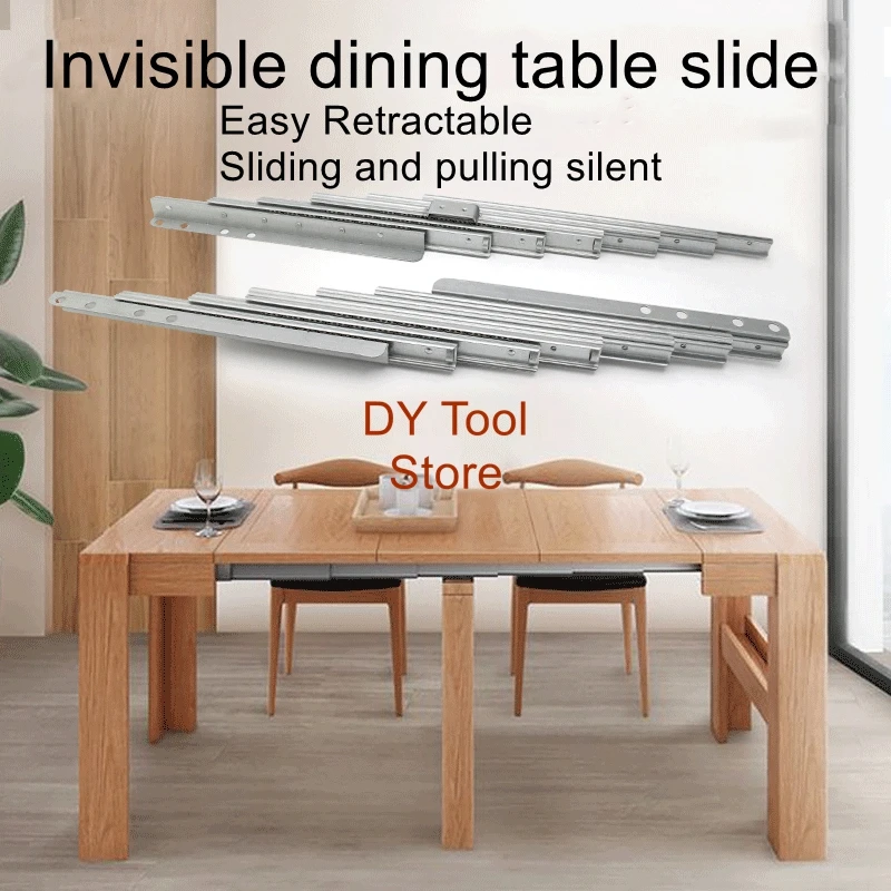 Invisible table telescopic guide aluminum alloy multifunctional folding and lengthening push and pull guide table slide