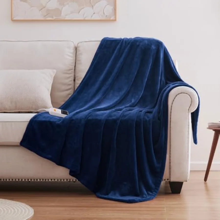 

Heated Blanket Electric Throw 50"x60", Soft Double Flannel Electric Blanket with 6 Heat Levels and 2-10 Hours Auto Shut Off, Ma