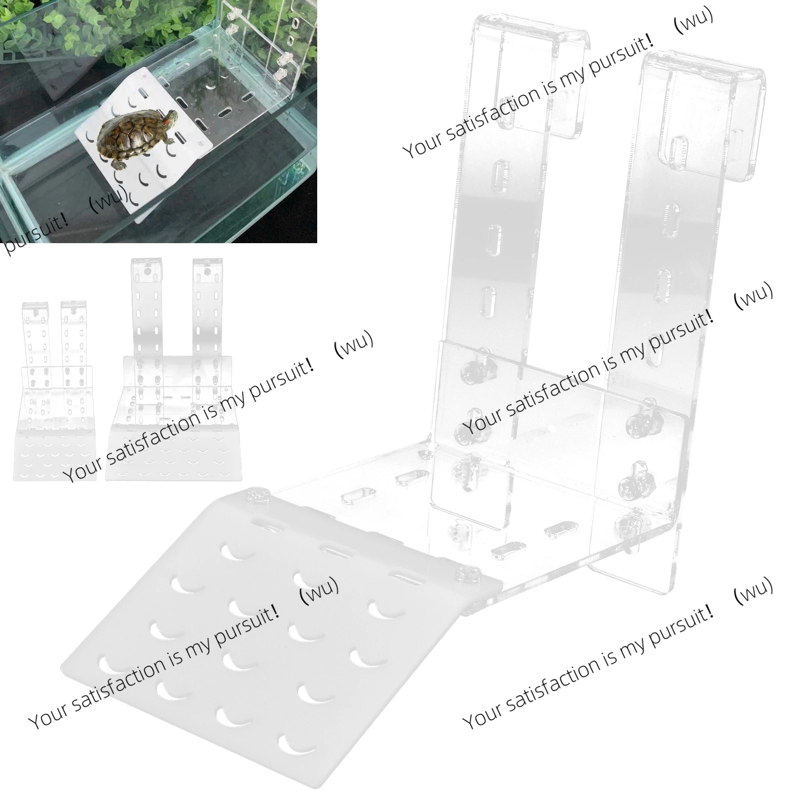 Turtle Basking Platform Large Size Acrylic Transparent Tortoise Resting Terrace for Aquarium Fish Tank Accessories