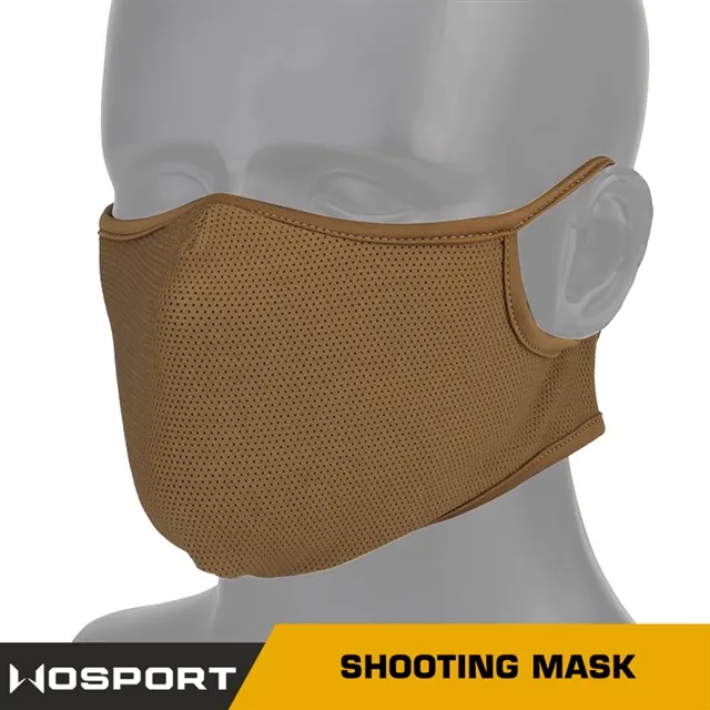 Wosport masker menembak taktis luar ruangan Airsoftsport pelindung wajah Cs permainan masker tempur bernapas lembut untuk berburu