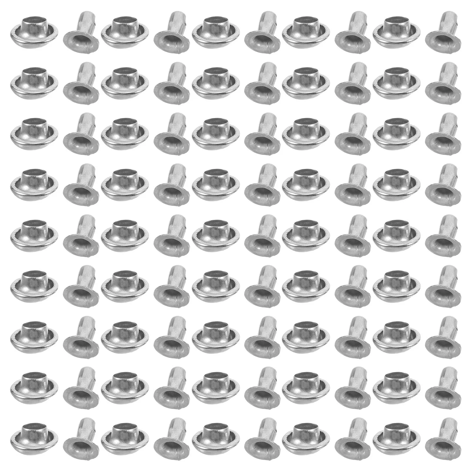 

100pcs 6Mm Round Mushroom Shaped Metal Rivets Studs Diy Decor For Shoes Bag Bracelet Hat Belt Beads Accessories Silver