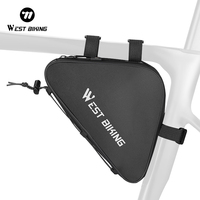 WEST BIKING Bicycle Front Frame Triangle Bag Waterproof Cycling Front Tube Bag Large Capacity Bike Bag MTB Road Bike Accessories