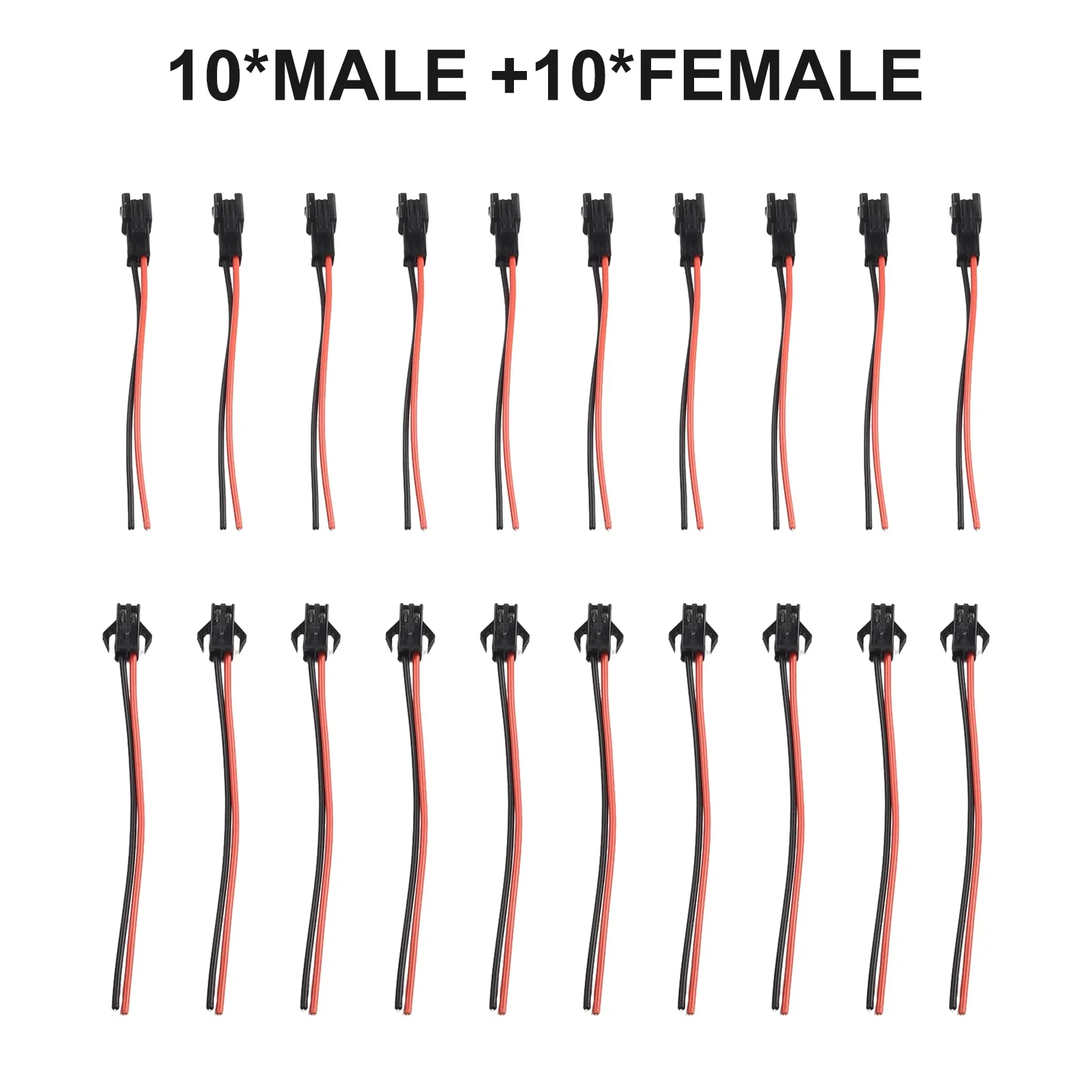 510Pairs  Red/ Black 2-Pin Positivenegative Head 10cm Cable 24AWG Connector Socket Plug Wires SM 2P LED Light Strip Connector