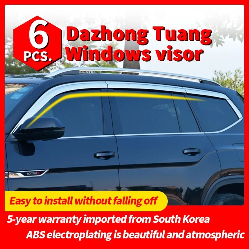 Windows Visor for Volkswagen Teramont 2017 2018 2019 2021 2022 Door Awnings Sun Rain Eyebrow Smoke Deflector Accessories