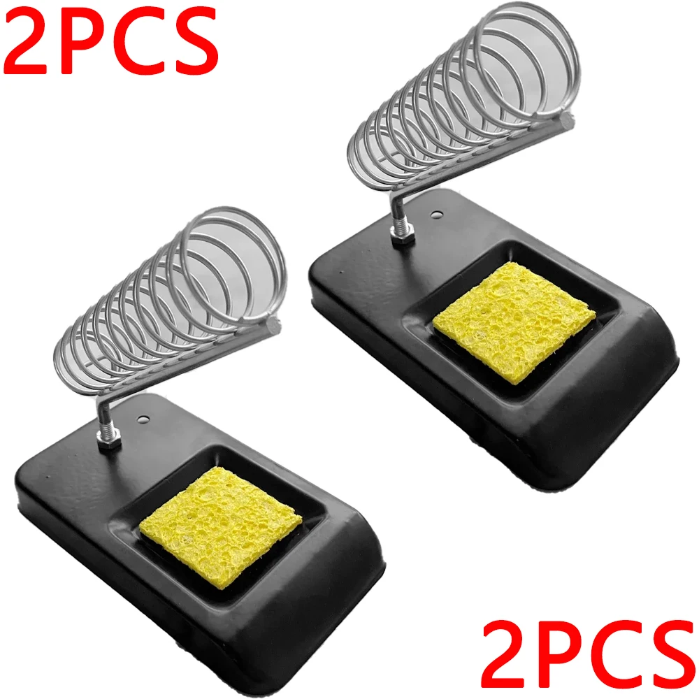 1PC/2PCSoldering Iron Stand Portable Holder Soldering Tin Stand with Welding Cleaning Sponge Electric Soldering Iron Accessories