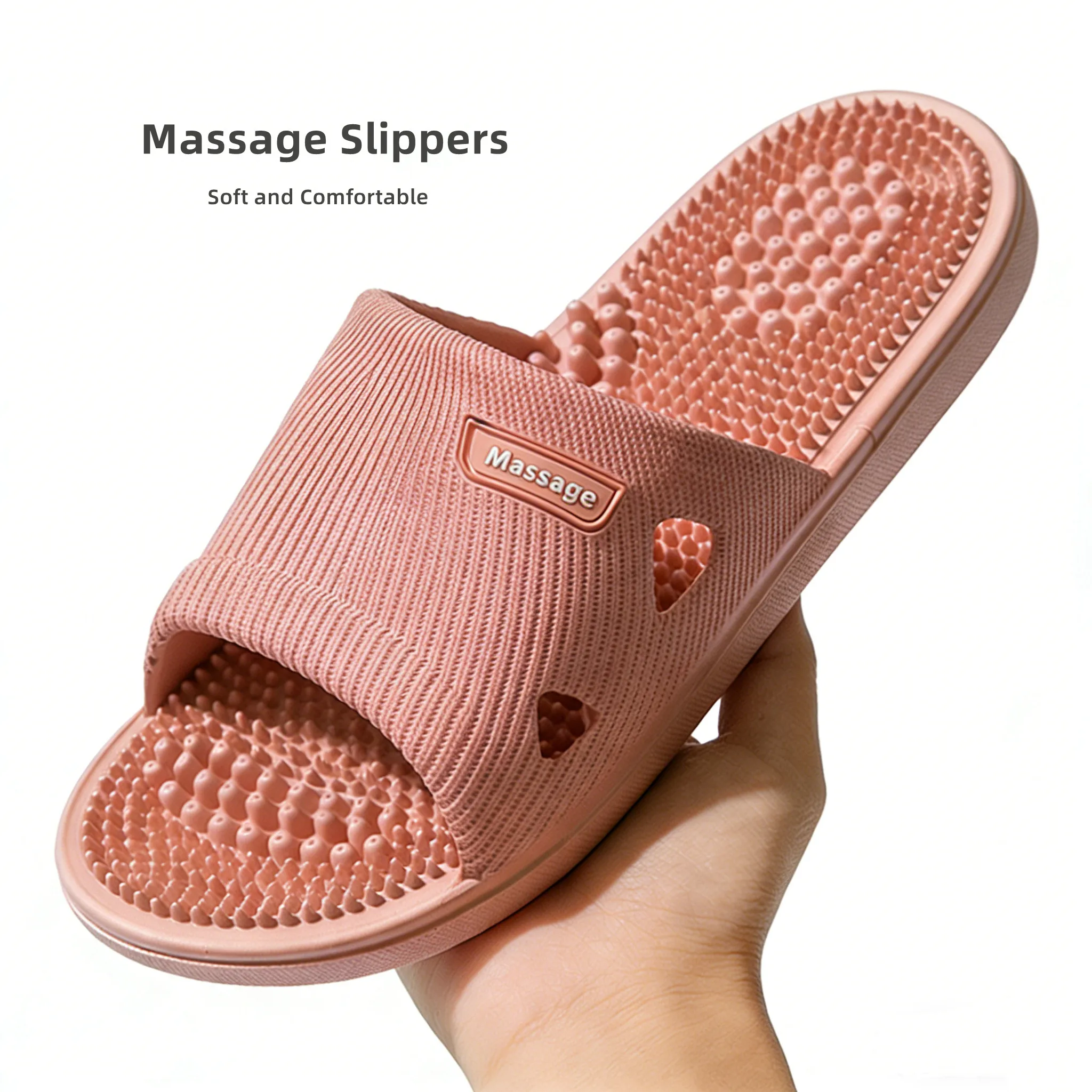 Women Massage Slippers Men Bathroom Slipper Summer Sandals Indoor Outdoor Breathable Non-slip Slides Couples Soft Flats Shoes