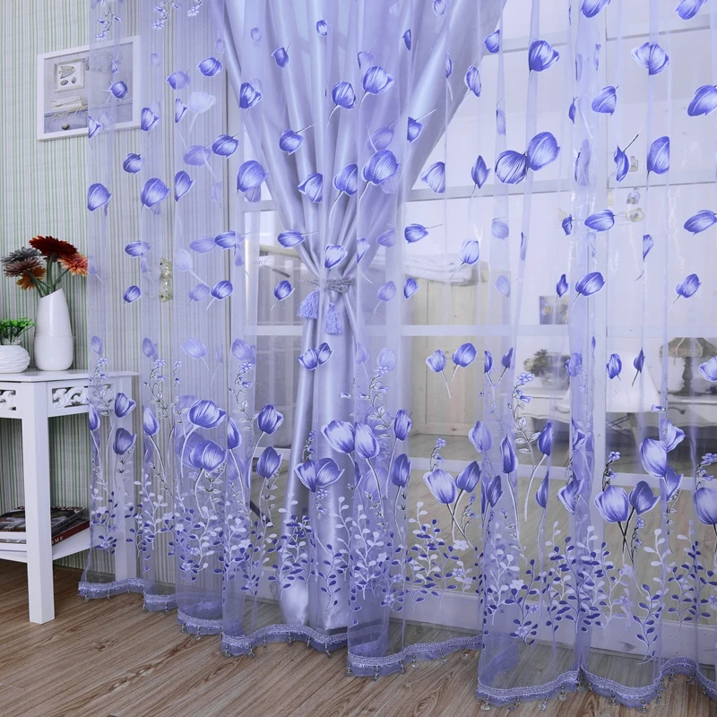 200*100 CM Modern Tulle Curtains For Living Room Purple Curtains For Children Bedroom Door Kitchen Window Curtains Kids Drape