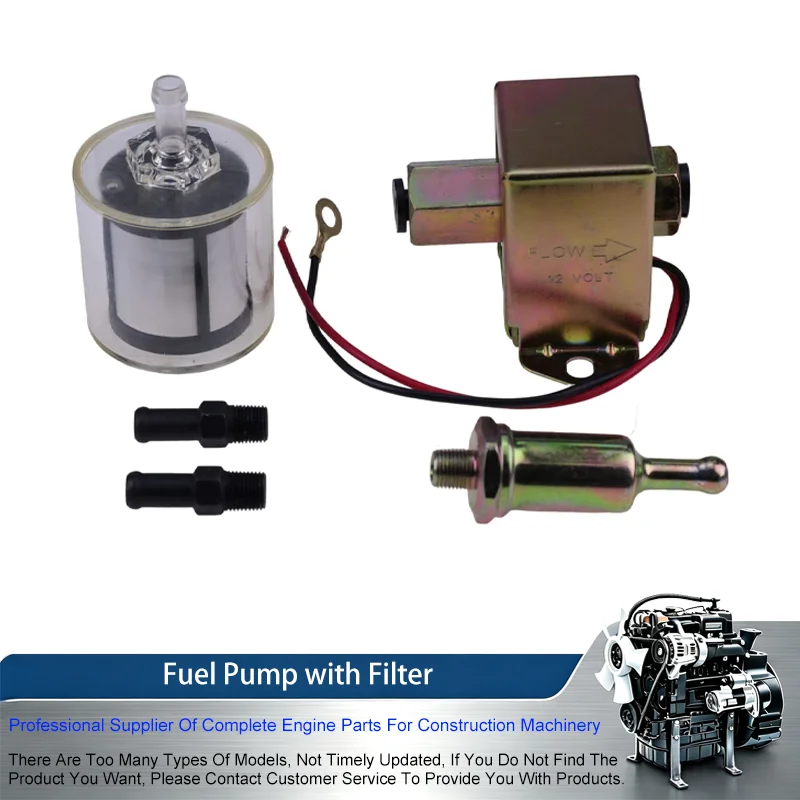 12V 416-5886 4165886 Fuel Pump with Filter For Caterpillar CAT Loader 226D 232D 236D 239D 242D 246D 249D 257D 259D 262D 272D