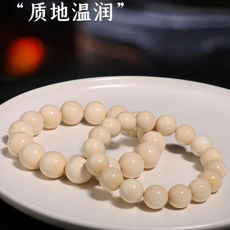 Natural Mammoth Ivory OldBeads Single-Wrap BraceletMaterial Multi-Circle Men and Women Rosary Necklace Brace