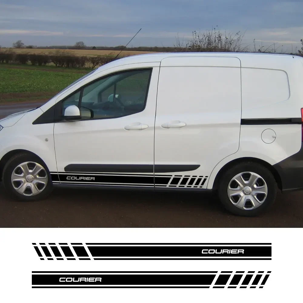 For Ford Transit Courier Car Door Side Stickers Vinyl Film Decor Decals Camper Van Accessories Exterior Tuning Line Graphics