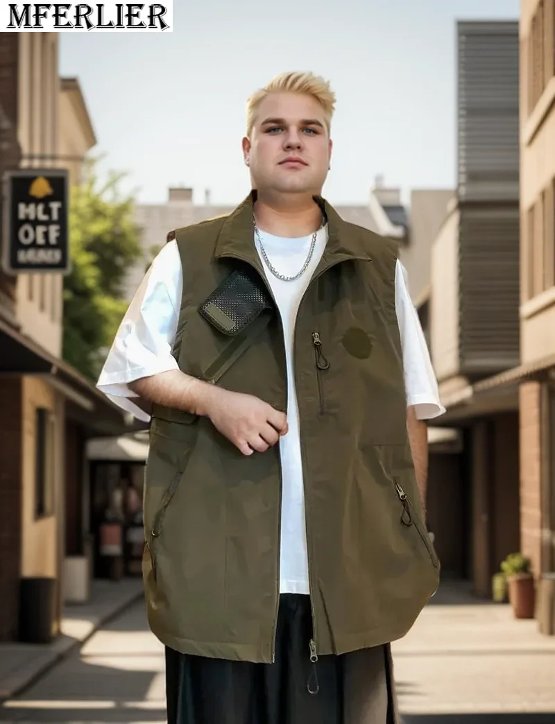 

plus size 7XL American style vest vests men spring autumn fashion ins style loose high street vest