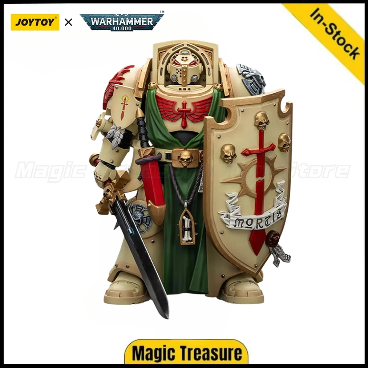 

【В наличии】Фигурка JOYTOY Warhammer 40K Dark Angels Deathwing Knight 3 с силовым мечом и шлемом-щитом, аниме-игрушка, масштаб 1/18