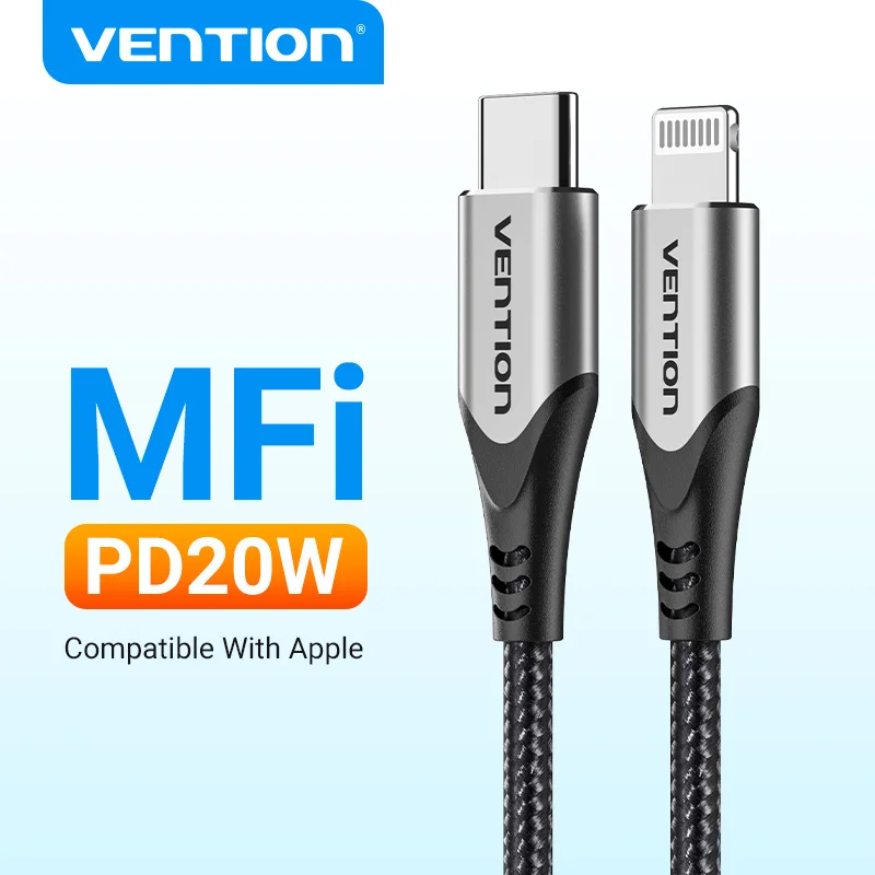 

Сертифицированный Vention-MFi зарядный кабель, кабель PD USB C к Lightning для iPhone 14, 13, 12, 11 Pro Max, AirPods Pro, iPad XS, 30 Вт