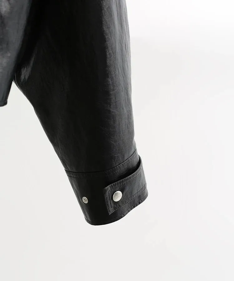 Cool and Stylish~ Motorcycle Leather Jacket Pu Trendy Retro Top Women's Short Leather Coat Autumn 2026
