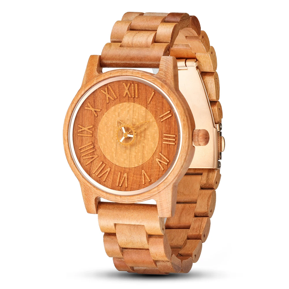 Relojes de pulsera de madera Vintage para hombre y mujer, reloj con correa de madera de lujo, relojes de madera de cuarzo clásicos a la moda, novedad de 2026