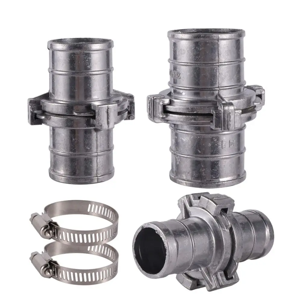 Adjustable Aluminum Tube Connector With Hose Clamp Agriculture Ribbon Pipe Joint Watering Trees Pipe Coupling Adapter